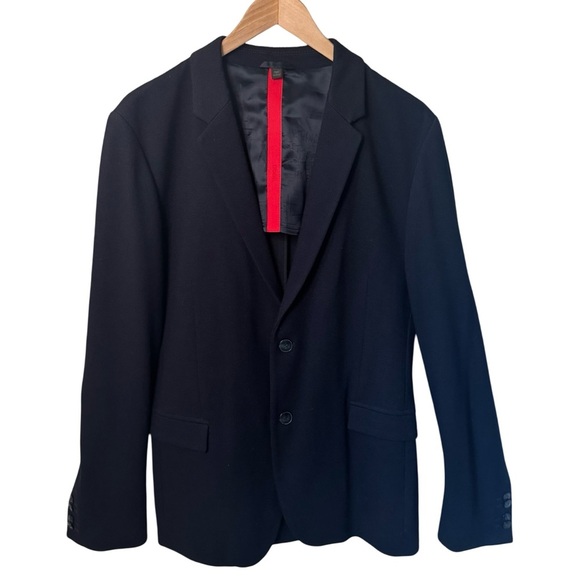 HUGO BOSS Arwido Slim Fit Stretch 2 Button Blazer Dark Blue Knit Size 40R - Picture 12 of 16